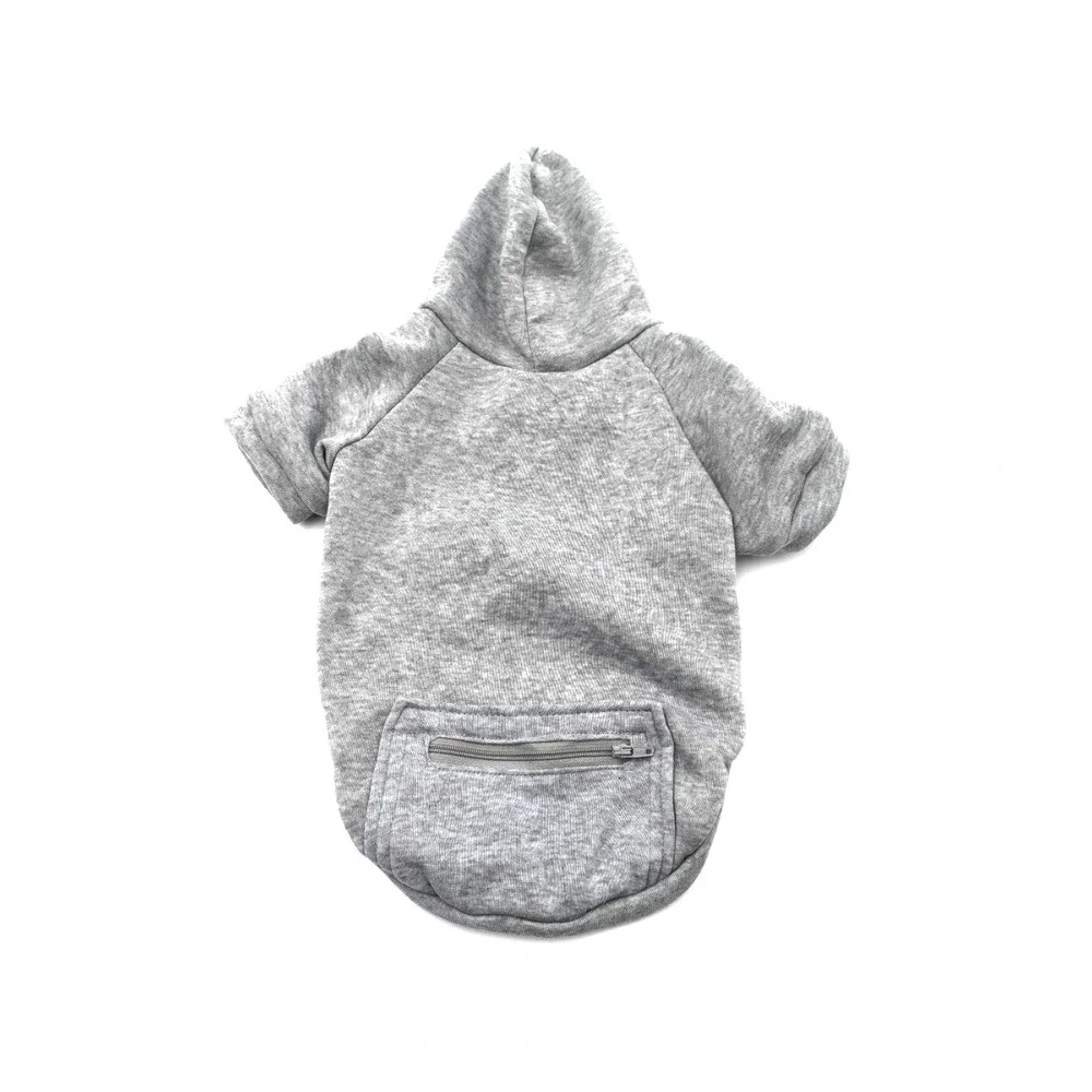 Dog Hoodie Sweatshirt Zip and Slant Pockets Warm Dog Clothes for Medium Dogs
